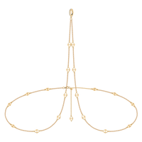 Dorne Body chain worn as a double-layered necklace, highlighting versatile, travel-friendly boho jewelry.