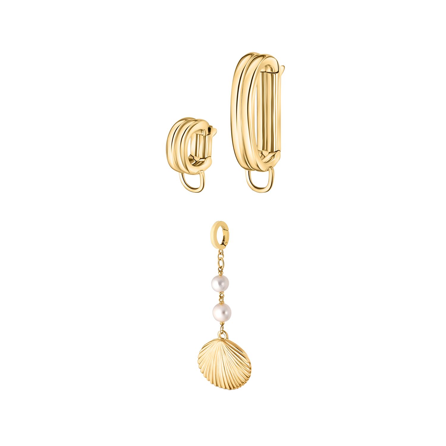 Classic Shell Starter Set featuring gold and shell elements crafted for beach-ready, tarnish-proof wear.
