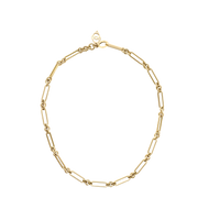 Stylish paperclip chain design, offering a modern and sleek look for jewelry enthusiasts.